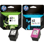 Original HP 62XL Black & 62 Colour Ink Cartridge For HP ENVY 5544 Inkjet Printer