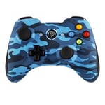 Manette PC PS3 sans Fil avec double vibration et turbo Android bleu. Manettes de jeu. Bleu Militaire