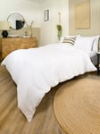 Night Lark Seersucker Coverless Duvet & Pillowcase Set, 10.5 Tog, Polar White