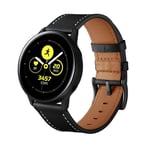 Samsung Galaxy Watch Active 1/2 - 44mm - Äkta läder armband - Svart