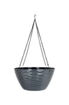 Plant Avenue Plastic Plant Pot, Charcoal, 35cm Dia