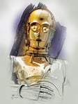 STAR WARS: The Last Jedi (C-3PO Brushstroke 60 x 80cm Canvas