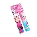 Barnflickor Frozen Tryck Slim Fit Leggings Mjuka Långa Byxor Casual Byxor (5-6 År Rosa)