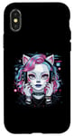 iPhone X/XS Cute Cat Woman with Headphones for a Cat Owner Cat Lover Case