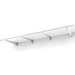 designtak entrétak easy collection flat console white - clear glass