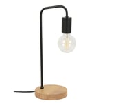 Lampe bois métal H. 40 cm BERKLEY Noir et naturel