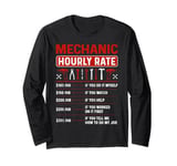 Mechanic Hourly Rate Grandpa Worker Labor Rates Dad Gifts Long Sleeve T-Shirt