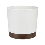 VERDENIA Hoover Pot de Fleurs avec Soucoupe - Solution de décoration élégante pour l'intérieur et l'extérieur - Léger et Polyvalent - Durable et résistant aux intempéries - 25 x 25 x 23 cm - Blanc