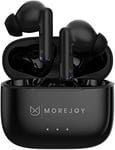 MoreJoy MJ141 Jouirbuds Pro Hybrid ANC Wireless Earbuds Active Noise Cancelling Headphones Bluetooth 5.2 Stereo in Ear Earphones, Immersive Sound Premium Deep Bass Built in 6 Mic Headset Black