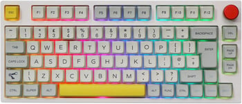 Theory Th80 Pro Iso(Uk) 75% Hot Swap Rgb 2,4 Ghz/Bluetooth 5.0/Clavier Mécanique Filaire, Clavier De Jeu Programmable Avec Touches Mda Pbt Pour Win/Mac/Ps4/Ps5/Xbox (Pro Yellow)