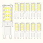 YUANHENLIZ G9 LED Light Bulbs, 5W LED Small Corn Bulb Cold White, 360° Beam Angle Energy Saving Light Bulbs for Home Lighting LED Lamp 10 Pack