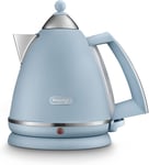 De'Longhi Argento Flora KBX3016.AZ Kettle, 360 Swivel base & cord storage, Blue