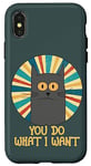 Coque pour iPhone X/XS You Do What I Want Retro Cat With Yellow Eyes