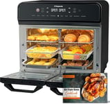 HYSapientia 22L friteuse à air chaud 2 chambres, mini-four à convection,écran tactile LED, 10 programmes friteuse sans huile Dual Zone Air Fryer Oven, aciers inoxydables, Airfryer xxl