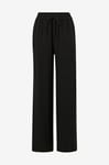 Selected FEMME - Byxor slfViva-Gulia HW Long Linen Pant - Svart