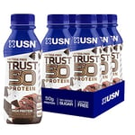 USN Trust 50 Pre-mixed & Ready to Drink Protein Shake Bottles: 6 x 500 ml Chocolate High Protein Recovery Drinks