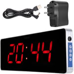 Sjlerst - Horloge murale numérique led en alliage d'aluminium pour bureau et chambre à coucher Plug eu 110240V (Heure+Minute)