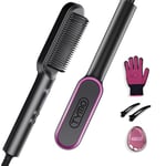 TYMO Brosse Lissante pour Cheveux, Fer à Lisser Peigne Chauffant Avec 25s PTC Chauffage, 5 RéGlages De TempéRature, Lisseur Cheveux Céramique, Anti-BrûLure, Brosse Chauffante TYMO RING