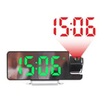 Led Digital Projection Clock  180°Rotation  Screen Date Time Temperature5552