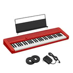 Casio CT-S1RD CASIOTONE Piano-Keyboard avec 61 touches à frappe dynamique, rouge