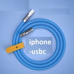 2st 2m 120W snabb iphone-usbc  laddare blå blå