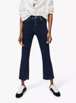 Mango Sienna Kick Flare Cropped Jeans, Blue