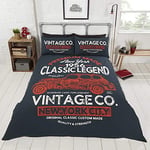 Rapport Home Rapport Reversible 2 Sided Classic Vintage Car American New York Duvte Cover Bedding Set, Multi, King