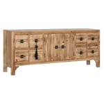 Meubles de télévision Home ESPRIT Noir Naturel Sapin Bois MDF 130 x 24 x 51 c