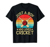 Cricket Game Cricket Lovers Just A Boy Who Loves Cricket T-Shirt