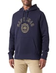 GANT Men's Graphic Hoodie Hooded Sweatshirt, Evening Blue, L