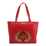 Love Moschino Shoulder Bag Red large Size with Heart studs logo Authentic New