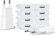 Chargeur Usb 5v /1a 10pack Mini Usb Mural Chargeur Secteur Usb Adaptateur De Prise Universel Compatible Avec Iphone Apple, Samsung, Nexus, Nokia, Huawei, Xiaomi, Htc, Sony, Lg¿Tablettes, Mp3