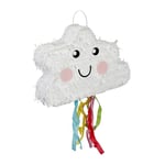 Relaxdays Piñata en Forme de Nuage, à remplir soi-même et Suspendre, Anniversaire, pour Fille ou garçon, Multicolore