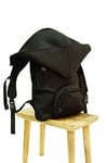 Morikukko Unisex-Adult Hooded Backpack Black Backpack Black (Black Black)