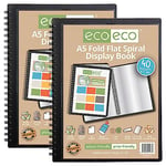 eco-eco Eco137x2 Lot de 2 protège-documents A5 50% recyclés 40 pochettes à spirales