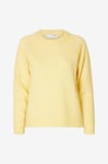 Selected FEMME - Tröja slfLulu LS Knit O-neck - Gul