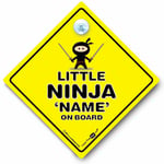 Little Ninja On Board Car Sign, PERSONALISED Baby On Board Sign, Baby Car Sign