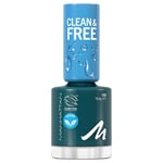 Manhattan Make-up Nails Clean & Free Nail Lacquer 168 Teal Ivy / Sage Storm 8 ml