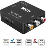 Adaptateur RCA vers HDMI Convertisseur AV vers HDMI Adaptateur AV vers HDMI Prise en charge 1080P avec câble de chargement USB Étui de protection