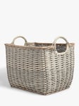 John Lewis Split Willow Large Basket, Grey