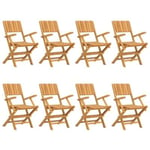 Chaises de jardin pliantes lot de 8 55x61x90cm bois massif teck