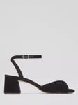 L.K.Bennett Joelle Velvet Twist Heeled Sandals, Black