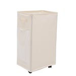 84L Large Laundry Basket Washing Dirty Clothes Folding Hamper Bag On Wheels AF