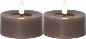 Flamme Flow XL Värmeljus Ø70mm 2-pack Mullvad