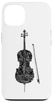 Coque pour iPhone 13 Cello et Archet (Noir Ancien) Violoncello