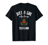 Just a Girl Who Loves Scotland - Tartan Thistle Fan T-Shirt