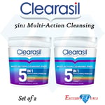 222 x Clearasil Ultra 5in1 Cleansing Pads Removes Dirt Unblocks Pores Exfoliates