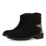 GIOSEPPO Bottines de Type Santiags en Cuir suédé de Couleur Noire avec détail d'étoile Fille et garçon nastola