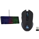 The G-Lab Keyz Hydrogen, Clavier Gamer 60%, Clavier Semi-mécanique Filaire Azerty & Kult Helium Wireless Souris Gamer RGB sans Fil Pc Gamer, Rechargeable 3200 Dpi