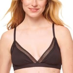 Sloggi BH GO Ribbed Lace Bralette Svart bomull X-Large Dam